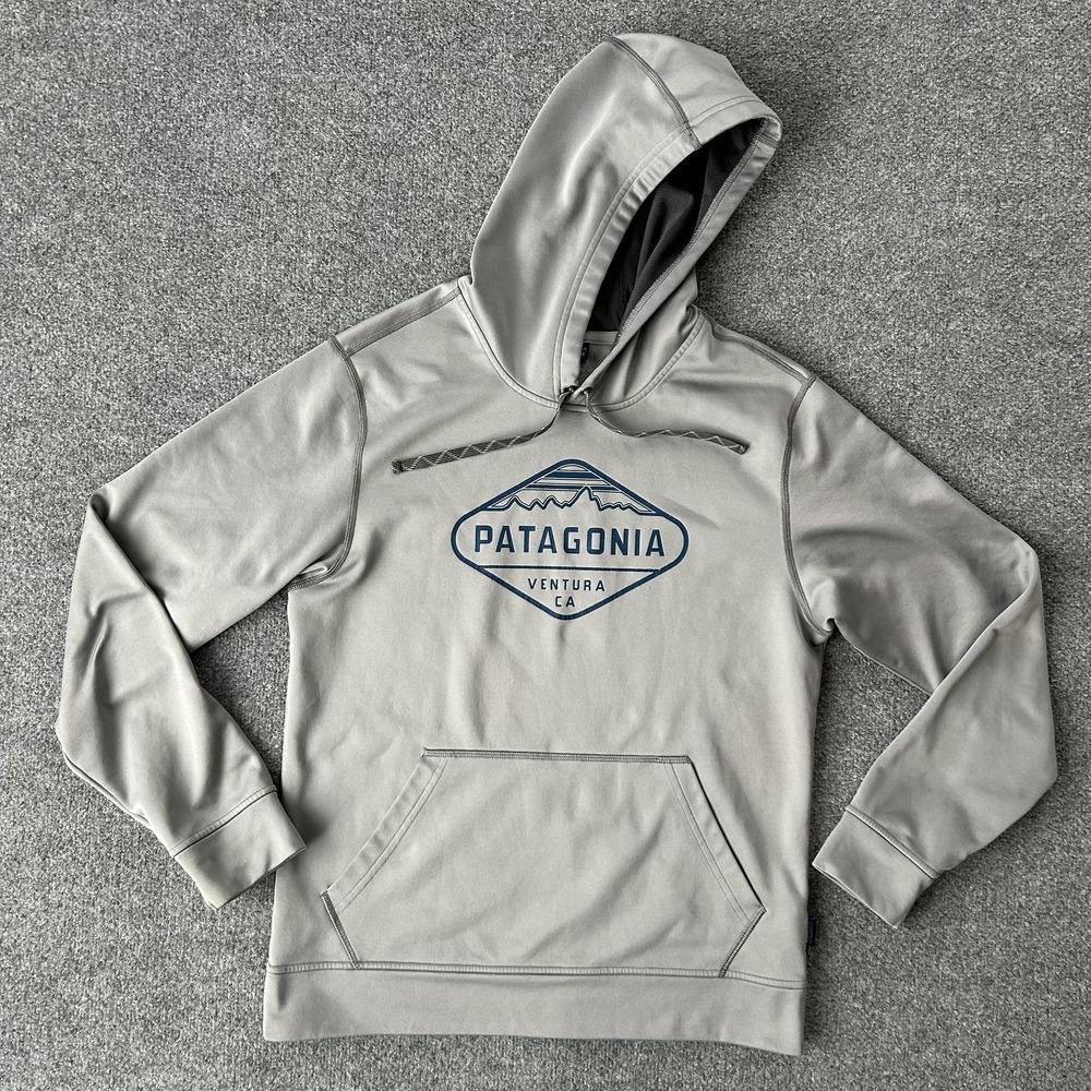 Patagonia Hoodie Mens Medium Gray Ventura CA Graphic Fleece Sweatshirt Pullover